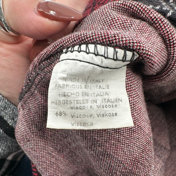 Brandy Melville Women's Red Plaid High Waist‎ Pants Made in Italy - Picture 3 of 14